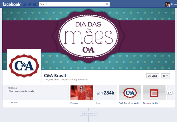 C&A Brasil Facebook Like Campaign Bryan Nagy social media