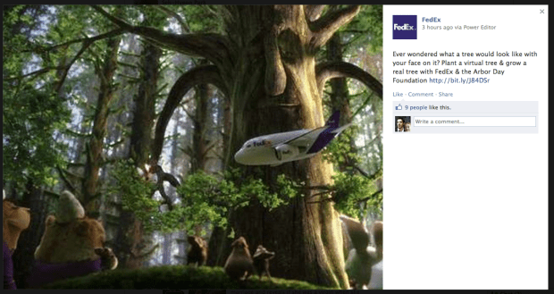 FedEx Facebook ad Tree campaign Green Bryan Nagy