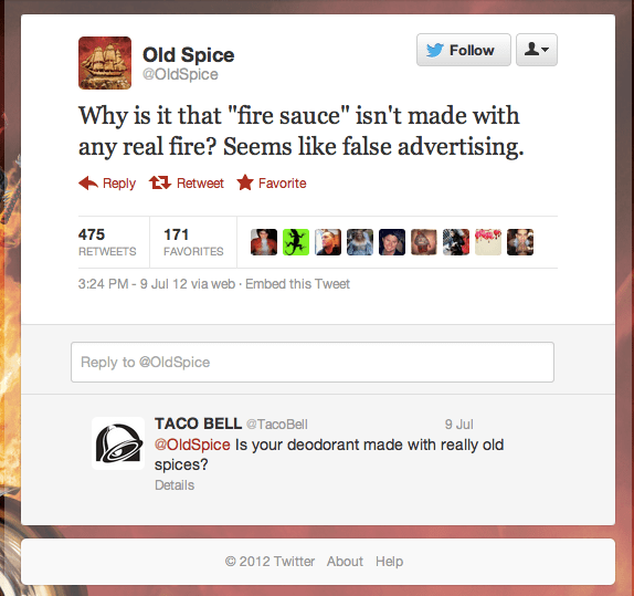 Taco Bell Old Spice Twitter Response Social Media Marketing Bryan Nagy