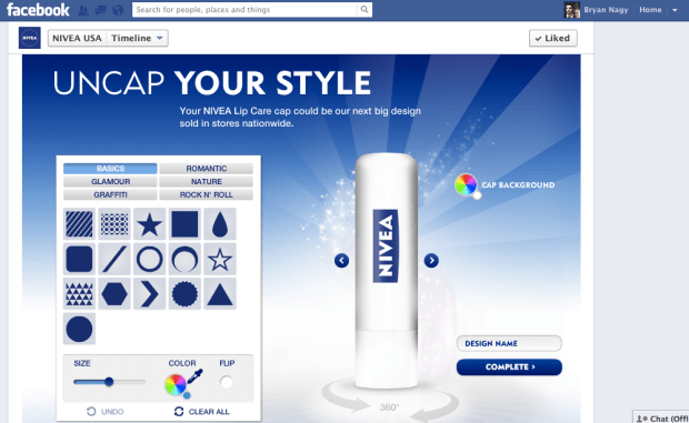 NIVEA app Facebook Bryan Nagy