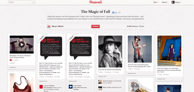 bryan nagy Macy's Pinterest pin to win magic of fall