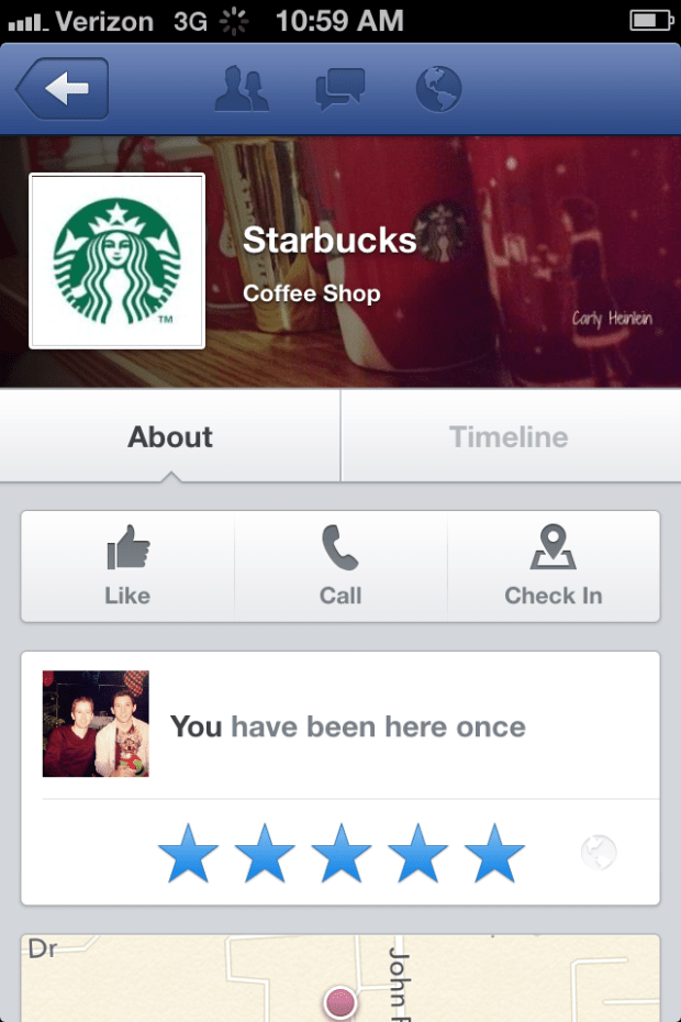 Facebook Places Starbucks About Timeline Nearby Update December Places Bryan Nagy