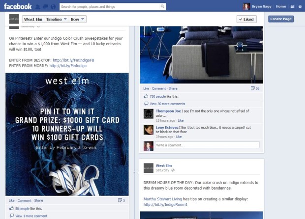 west elm pinterest contest Bryan Nagy Facebook Post 2