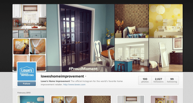 Lowes' Instagram page clearly display the week's #ProudMoment winner.