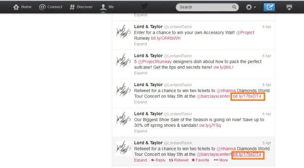 Lord and Taylor Twitter Contest