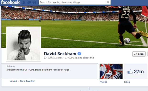 Facebook Verified Account David Beckham Bryan Nagy 2