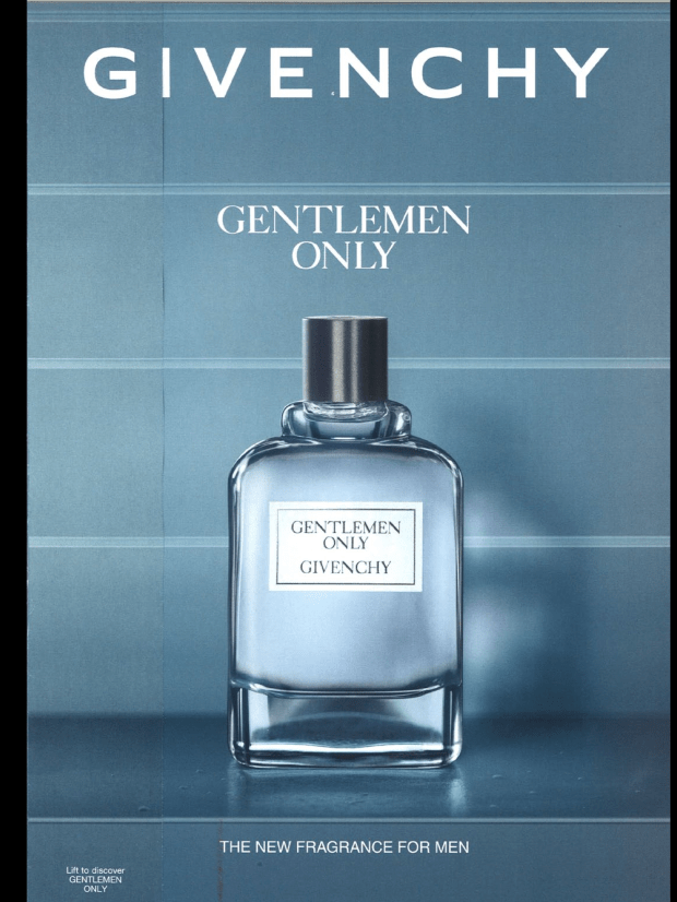 A sloppy example of just how little publishers spend on their tablet editions. In this example, you'll see the Givenchy advertisement is simply a scan of their print copy.