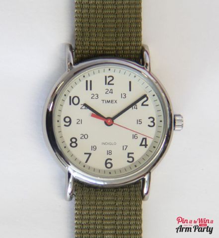 Timex did things right by placing contest-specific text on their images, but missed out by not linking the photo to e-commerce.